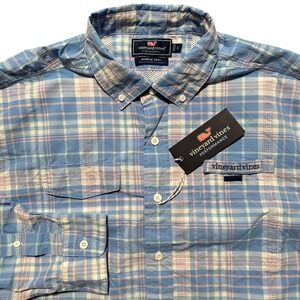 Vineyard Vines Mens Harbor Shirt Performance Arundell Plaid Wicking L
